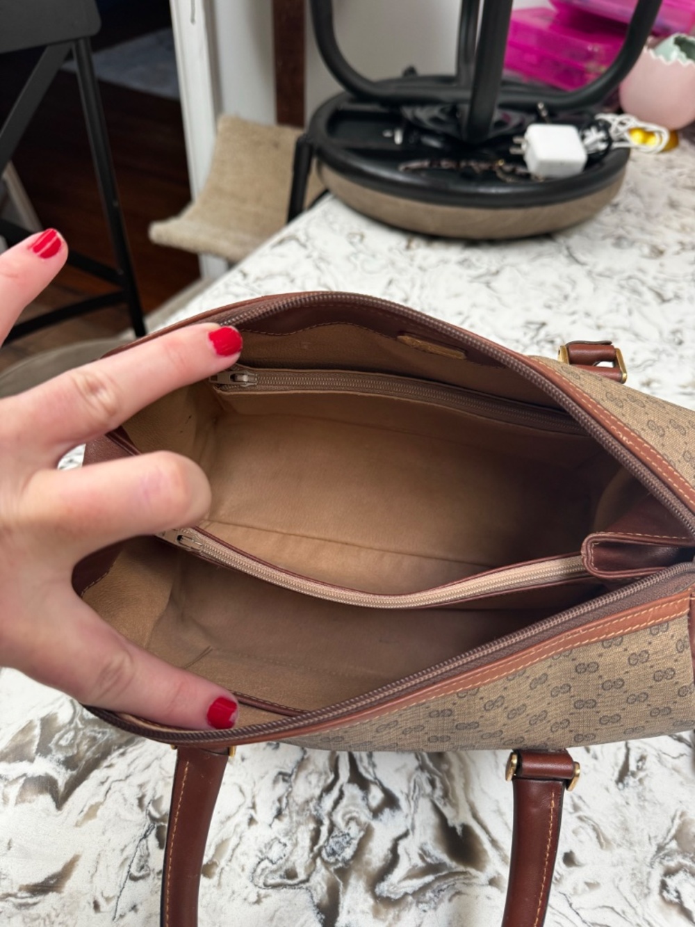 Price drop !!!!Vintage Gucci Micro GG Supreme canvas Boston bag - Picture 7 of 9